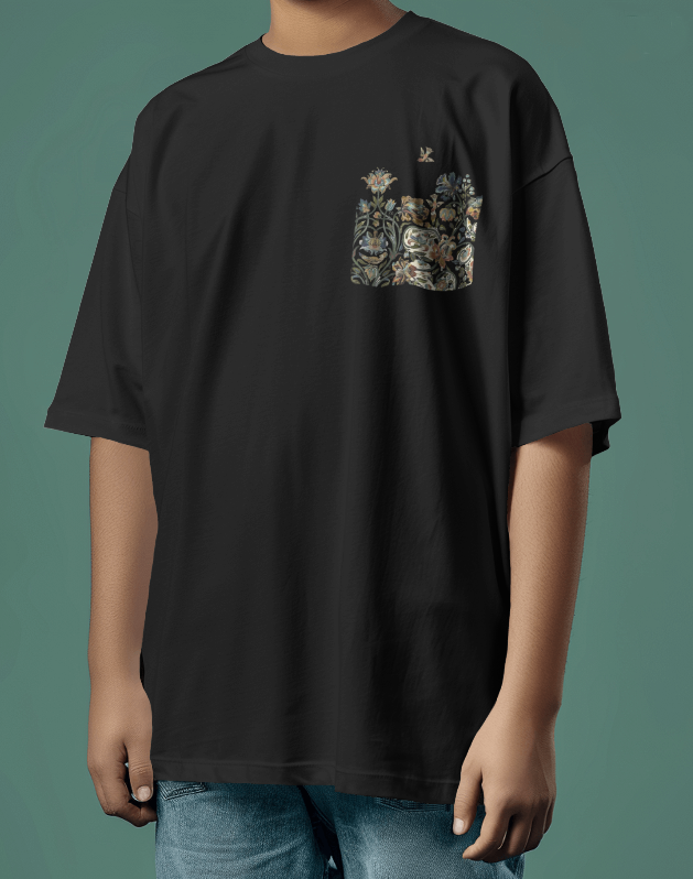 Unisex BIRD PKT BLACK TSHIRT