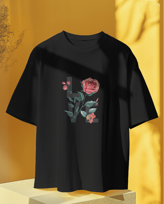 ROSE LOVE REGULAR BLACK  TEE