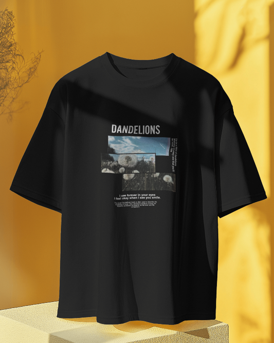 DANDELIONS REGULAR BLACK TEE