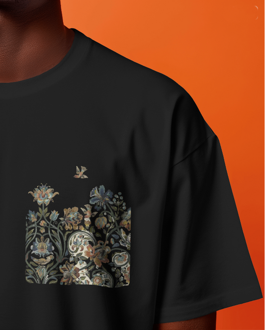 Unisex BIRD PKT BLACK TSHIRT