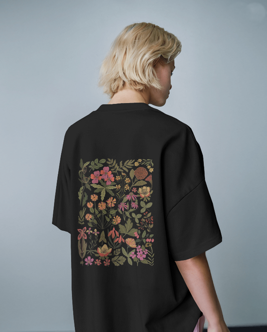 Unisex FLOWER BLACK TSHIRT