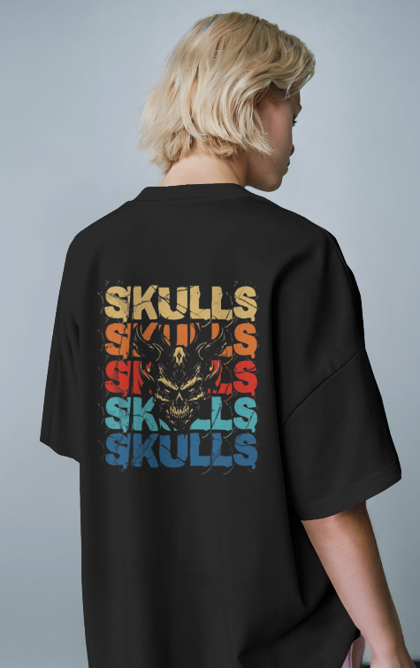 SKULLS BLACK TSHIRT